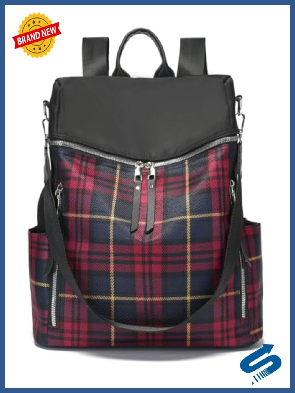 Large Nylon Waterproof Backpack Purse Lightweight Travel Daypack Shoulder Bag